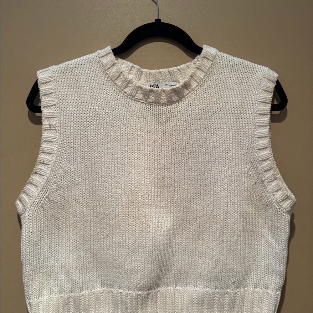 Zara Cream Knit Crop Top